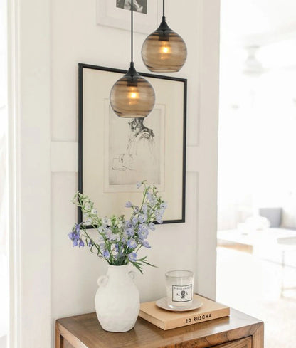 CLA MARBRE: Modern Retro Interior Wine Glass Wavy Glass Pendant Lights - Mases LightingCLA