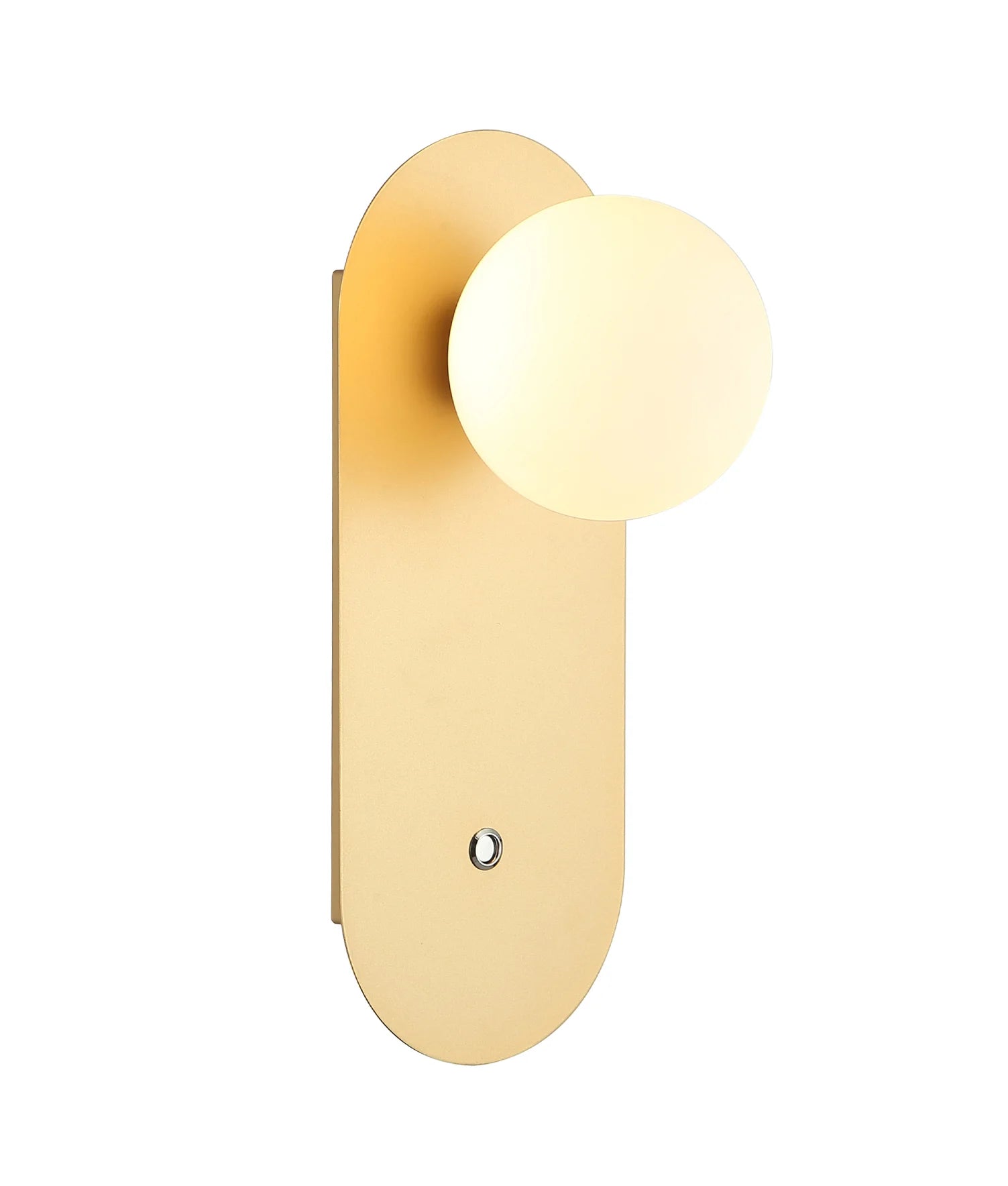 CLA Ovalis Interior Round Opal Diffuser Oblong Base with Switch Wall Lights