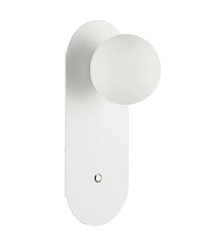CLA Ovalis Interior Round Opal Diffuser Oblong Base with Switch Wall Lights - Mases LightingCLA