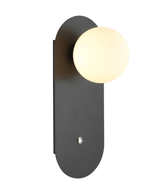 CLA Ovalis Interior Round Opal Diffuser Oblong Base with Switch Wall Lights - Mases LightingCLA