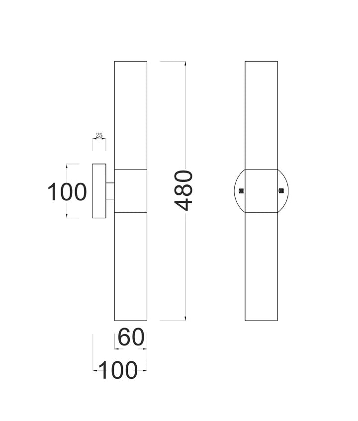 CLA Vara Interior Tubular Up/Down Opal Glass Wall Lights - Mases LightingCLA