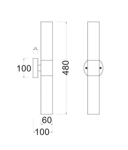 CLA Vara Interior Tubular Up/Down Opal Glass Wall Lights - Mases LightingCLA