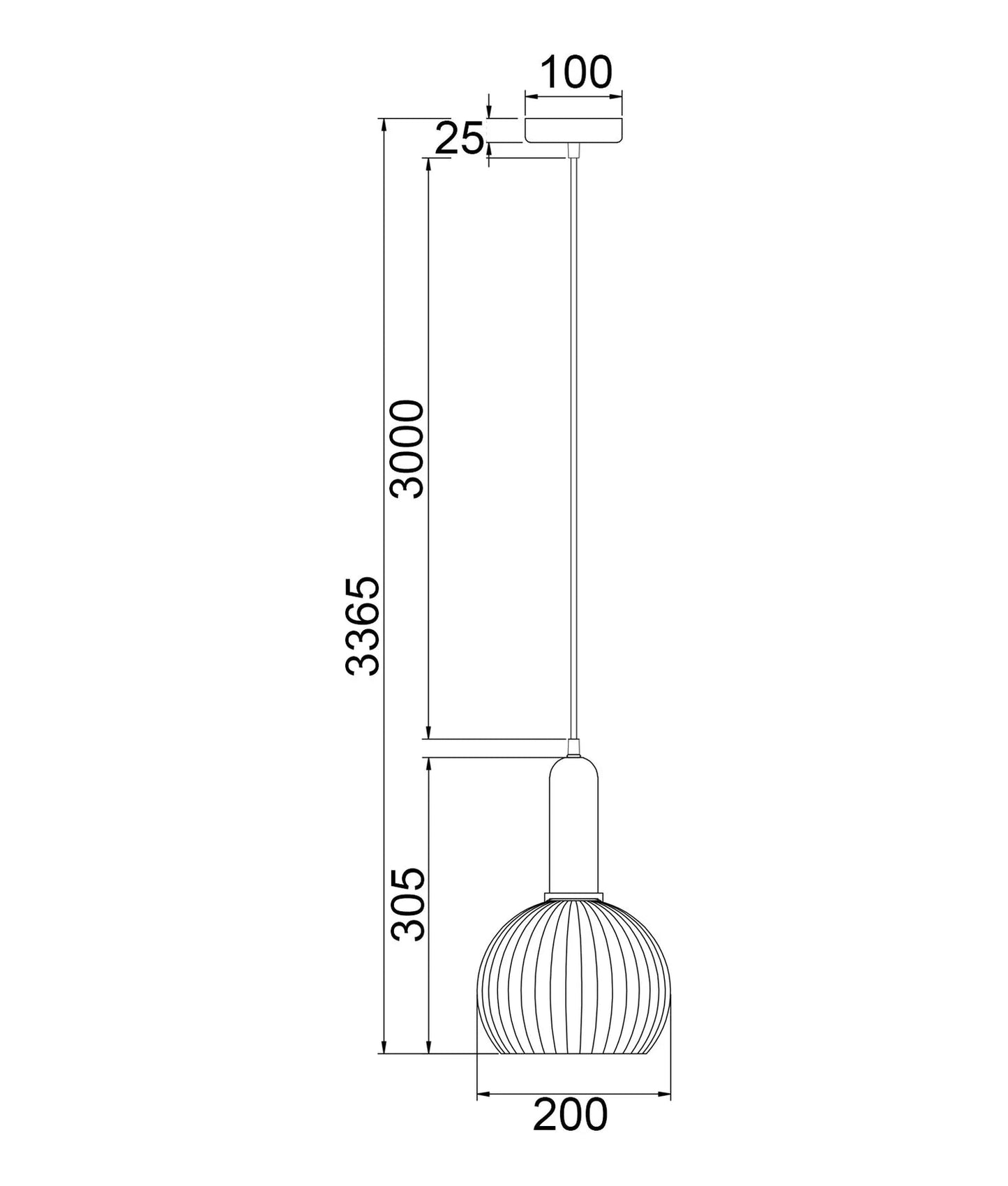 CLA VINTAJ: Interior Wine Glass Shape Ribbed Glass Pendant Lights - Mases LightingCLA
