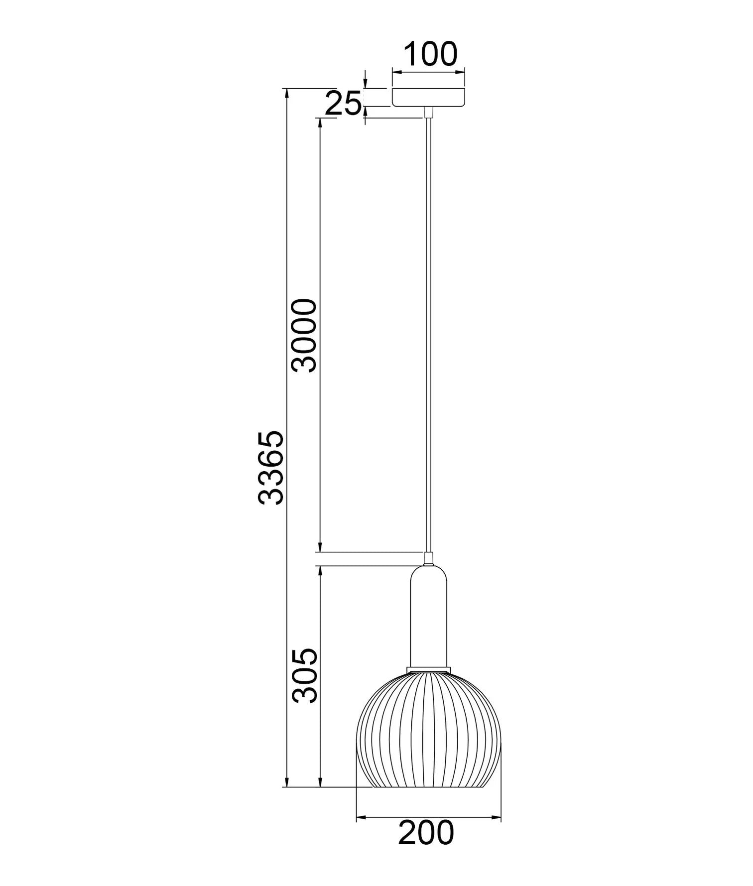 CLA VINTAJ: Interior Wine Glass Shape Ribbed Glass Pendant Lights - Mases LightingCLA