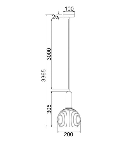 CLA VINTAJ: Interior Wine Glass Shape Ribbed Glass Pendant Lights - Mases LightingCLA