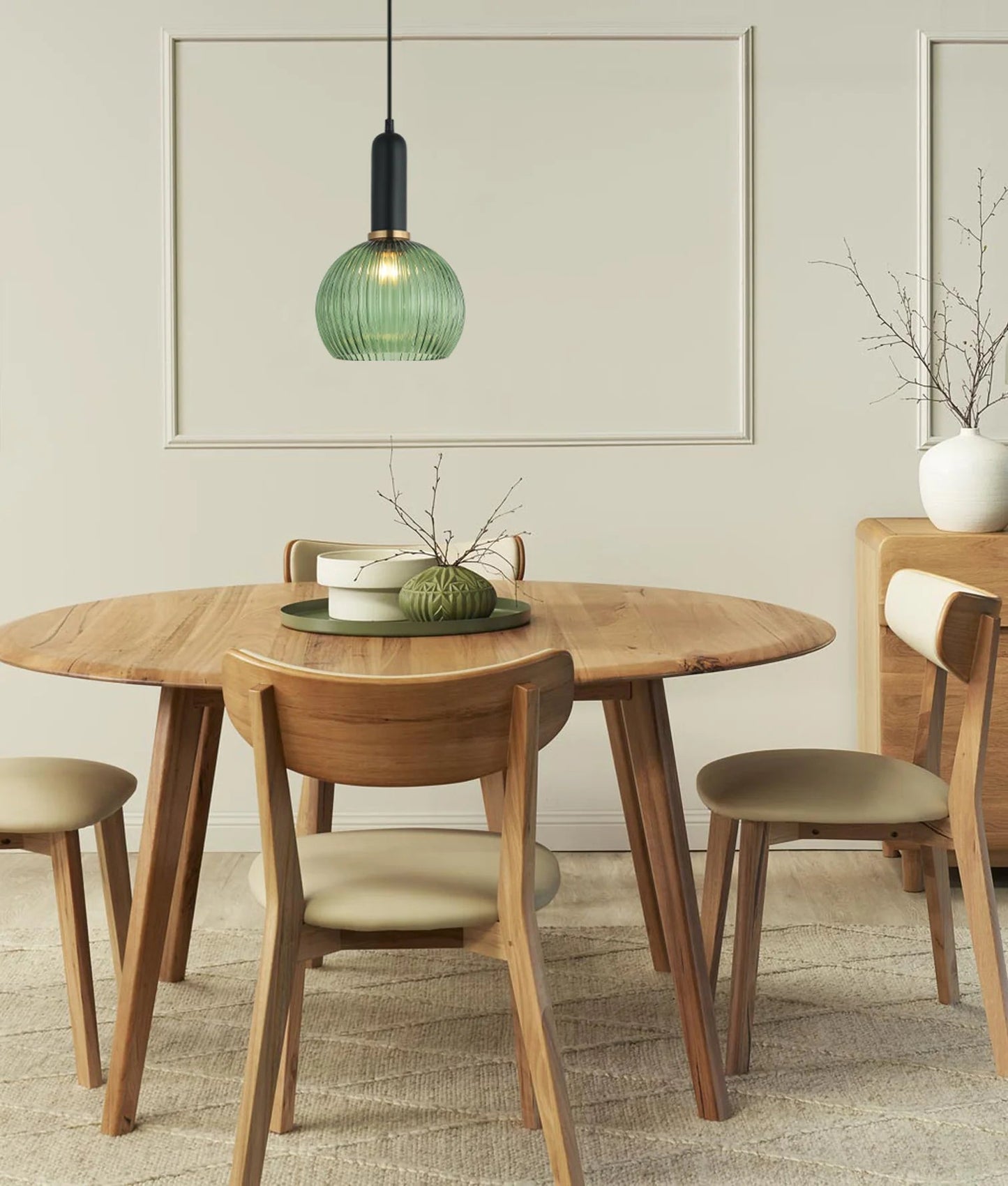 CLA VINTAJ: Interior Wine Glass Shape Ribbed Glass Pendant Lights - Mases LightingCLA