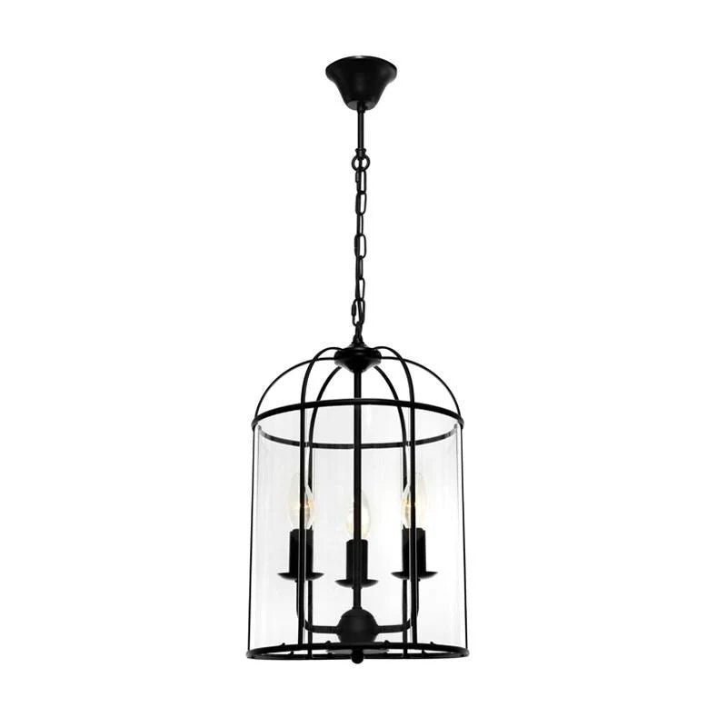 Clovelly Pendant Light 3lt in Black or Chrome