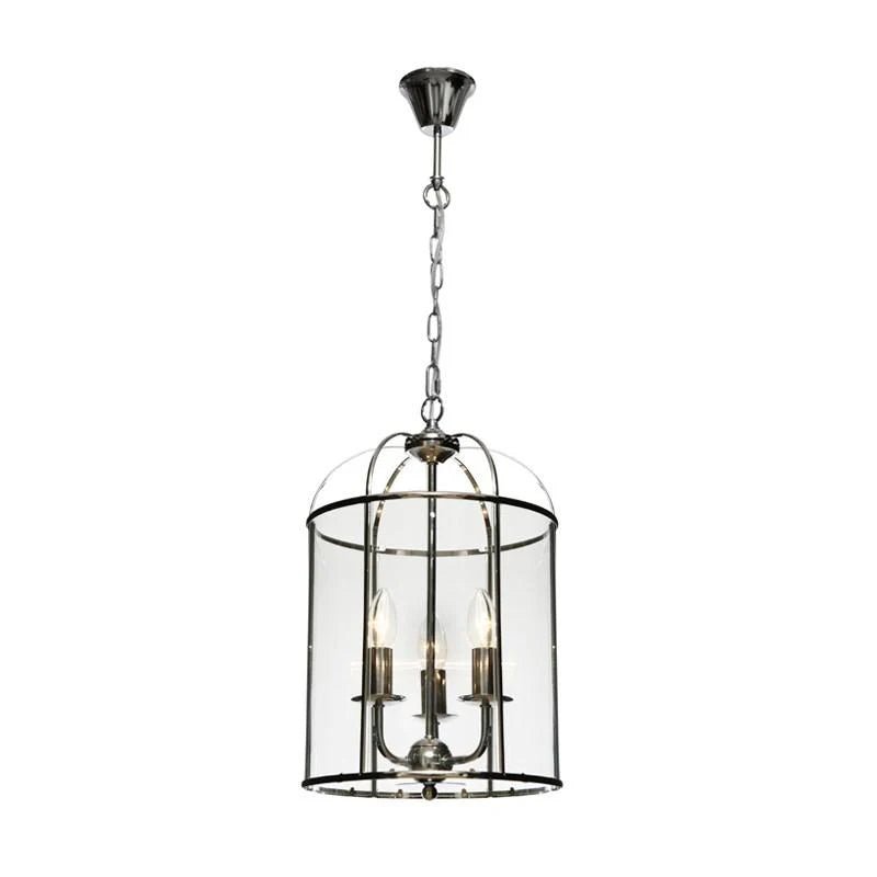 Clovelly Pendant Light 3lt in Black or Chrome