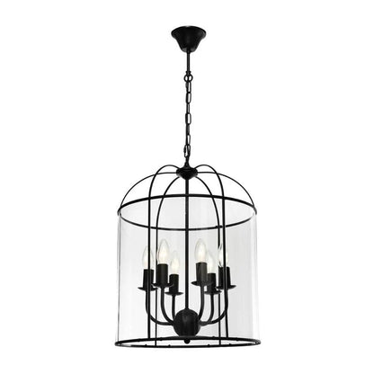 Clovelly Pendant Light 6lt in Black or Chrome - Mases LightingCougar Lighting