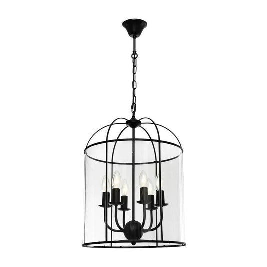Clovelly Pendant Light 6lt in Black or Chrome - Mases LightingCougar Lighting