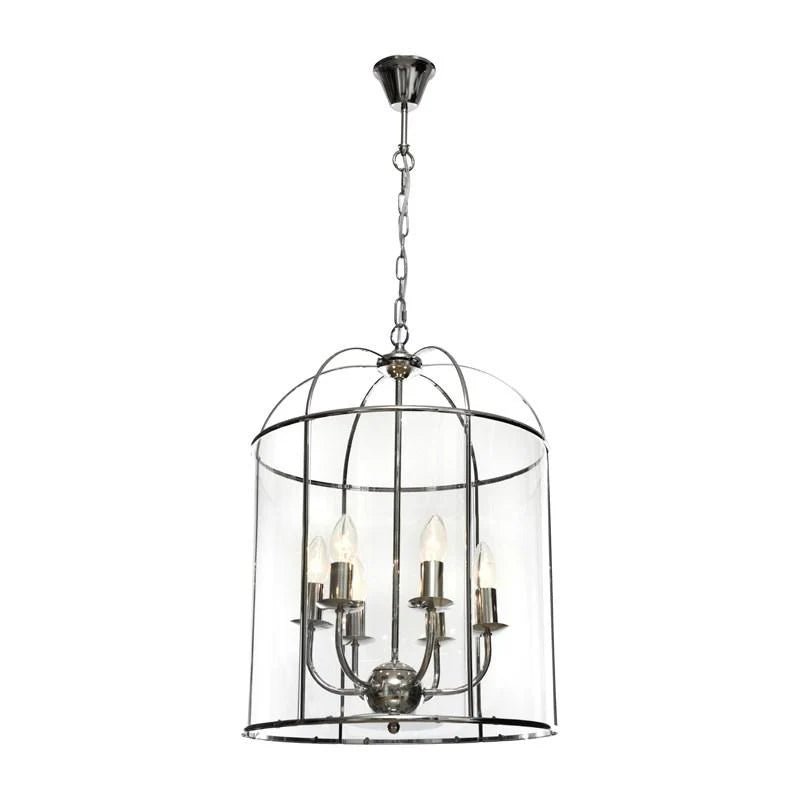 Clovelly Pendant Light 6lt in Black or Chrome