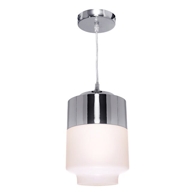 Cougar 1 Light Charlie Pendant Light - Chrome and Opal - Mases LightingCougar Lighting