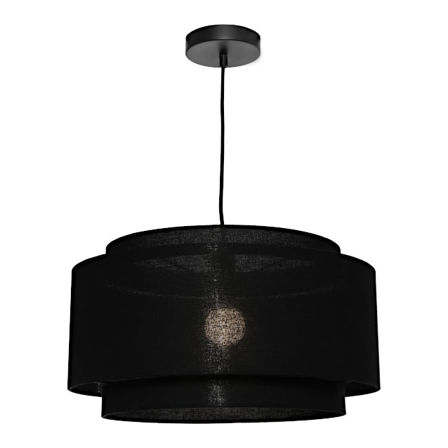 Cougar Bern Pendant Light W450mm Black Shade - BERN1PLBLK - Mases LightingCougar Lighting