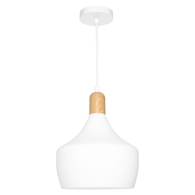 Cougar Bevo 1 Light Pendant Light White - BEVO1PWHT - Mases LightingCougar Lighting