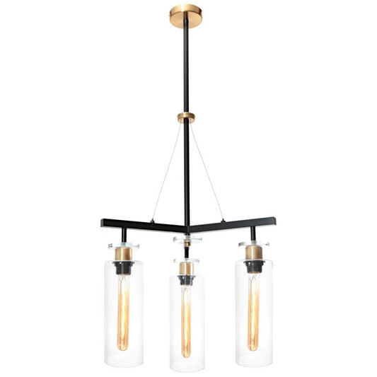 Cougar Bourne 3 Light Pendant Black - Mases LightingCougar Lighting