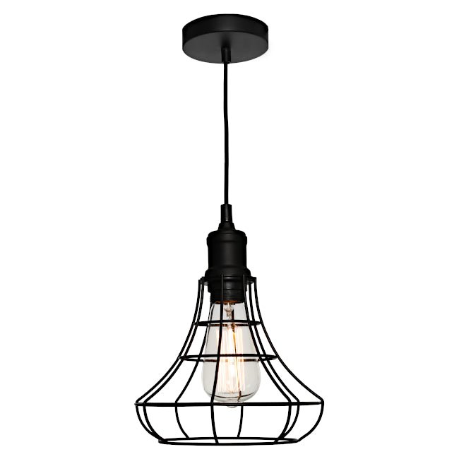 Cougar Cage 1 Light Pendant Small Black - CAGE1PSML - Mases LightingCougar Lighting