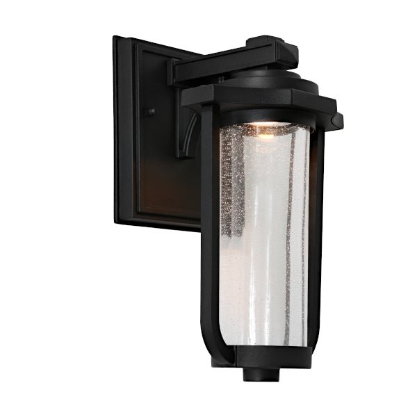 Cougar Hartwell 7W LED Wall Light Black / Clear Stippled - HART1EBLK - Mases LightingCougar Lighting