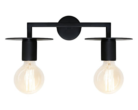 Cougar Inka 2 Light Wall Light Black - INKA2WBLK - Mases LightingCougar Lighting