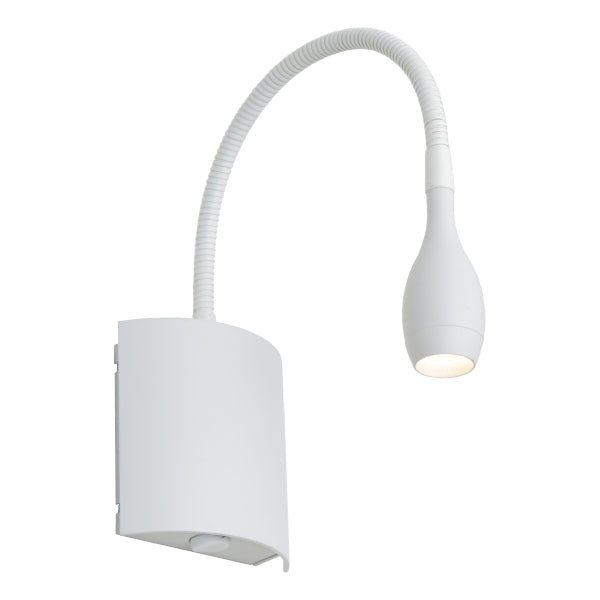 Cougar Lund 3W LED Switched Flexible Wall Light White / Warm White - LUND1WLEDWHT - Mases LightingCougar Lighting