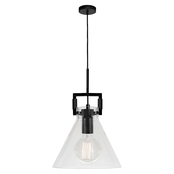 Cougar Pierre 1 Light Pendant Black - PIER1PBLK - Mases LightingCougar Lighting