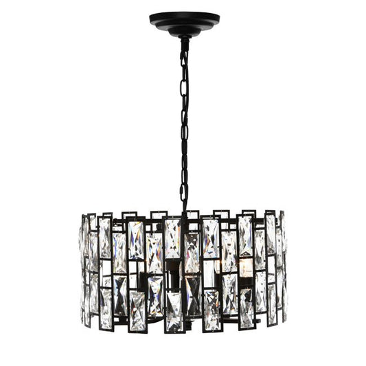 Cougar Porsha 5 Light Pendant Black / Crystal - PORS5P - Mases LightingCougar Lighting