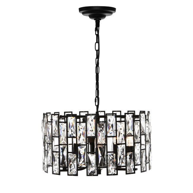 Cougar Porsha 5 Light Pendant Black / Crystal - PORS5P - Mases LightingCougar Lighting