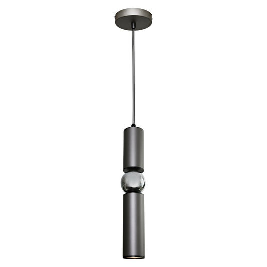 Cougar Rolo 1 Light Pendant Black & Gold or Charcoal & Chrome - Mases LightingCougar Lighting