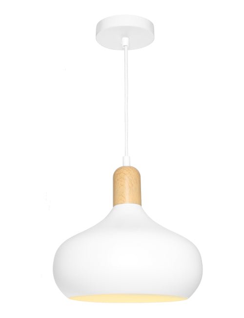 Cougar Sloan 1 Light Pendant White / Satin Chrome - SLOA1PWHT - Mases LightingCougar Lighting