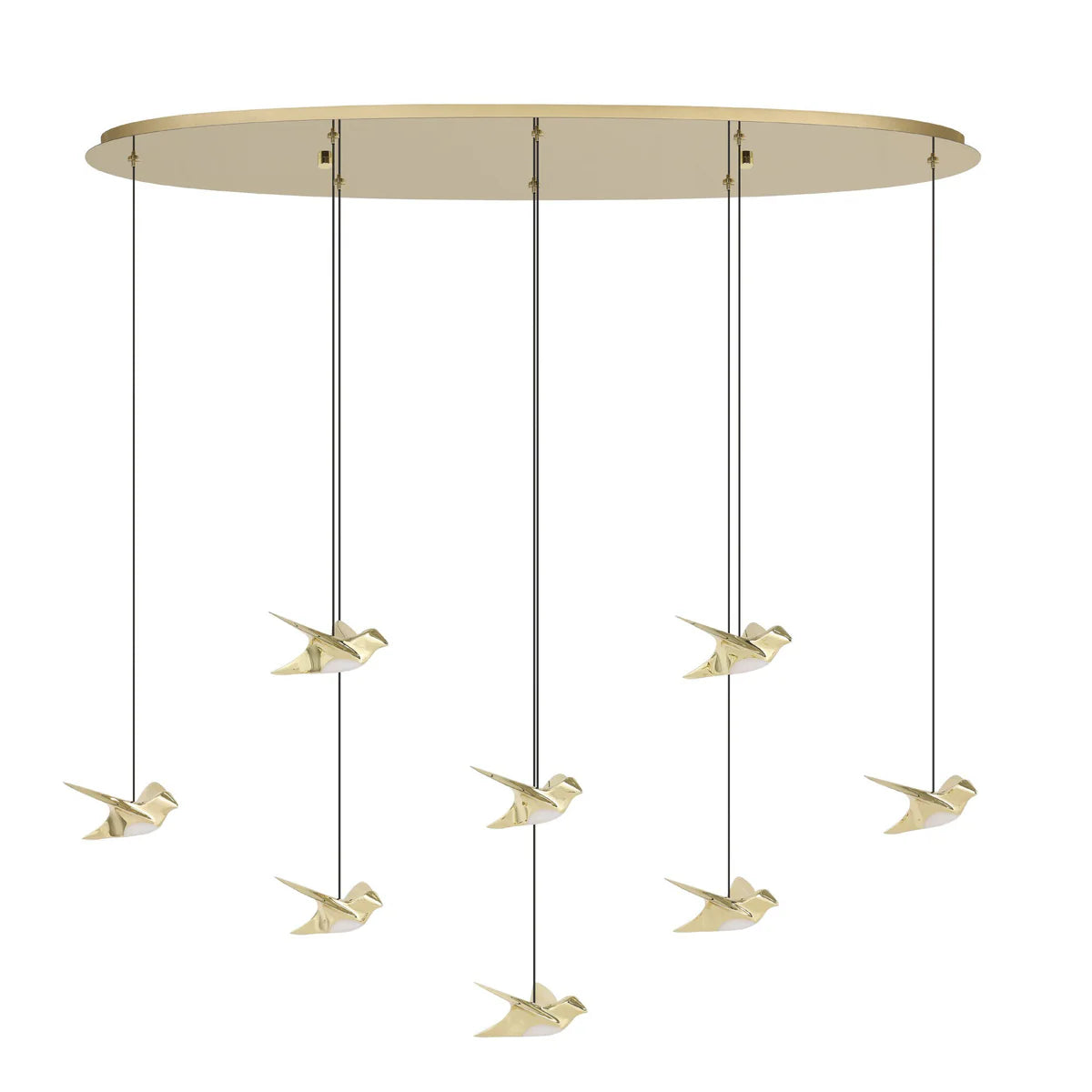 Eglo Paratebueno 8 Light Oval LED Pendant Brass 390397