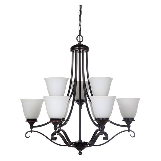 DALLAS 9 Light Chrome or Bronze Pendant Light - Mases LightingLode Lighting