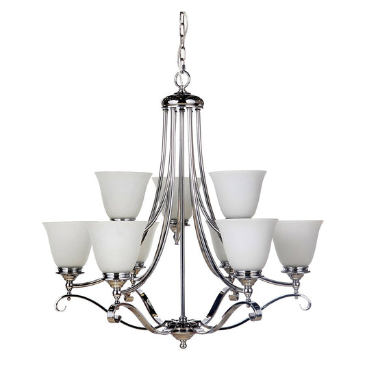 DALLAS 9 Light Chrome or Bronze Pendant Light - Mases LightingLode Lighting
