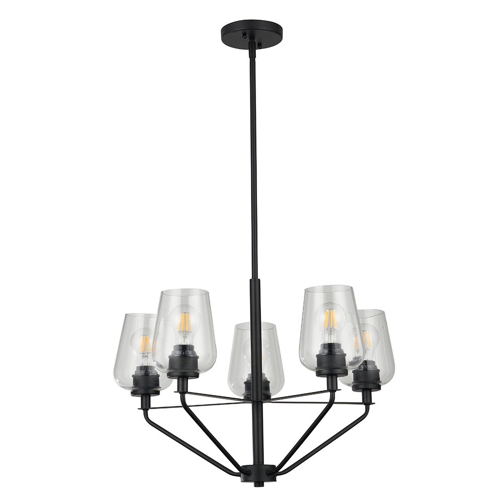 DALTON 3 or 5 Light Matt Black Pendant Light - Mases LightingLode Lighting