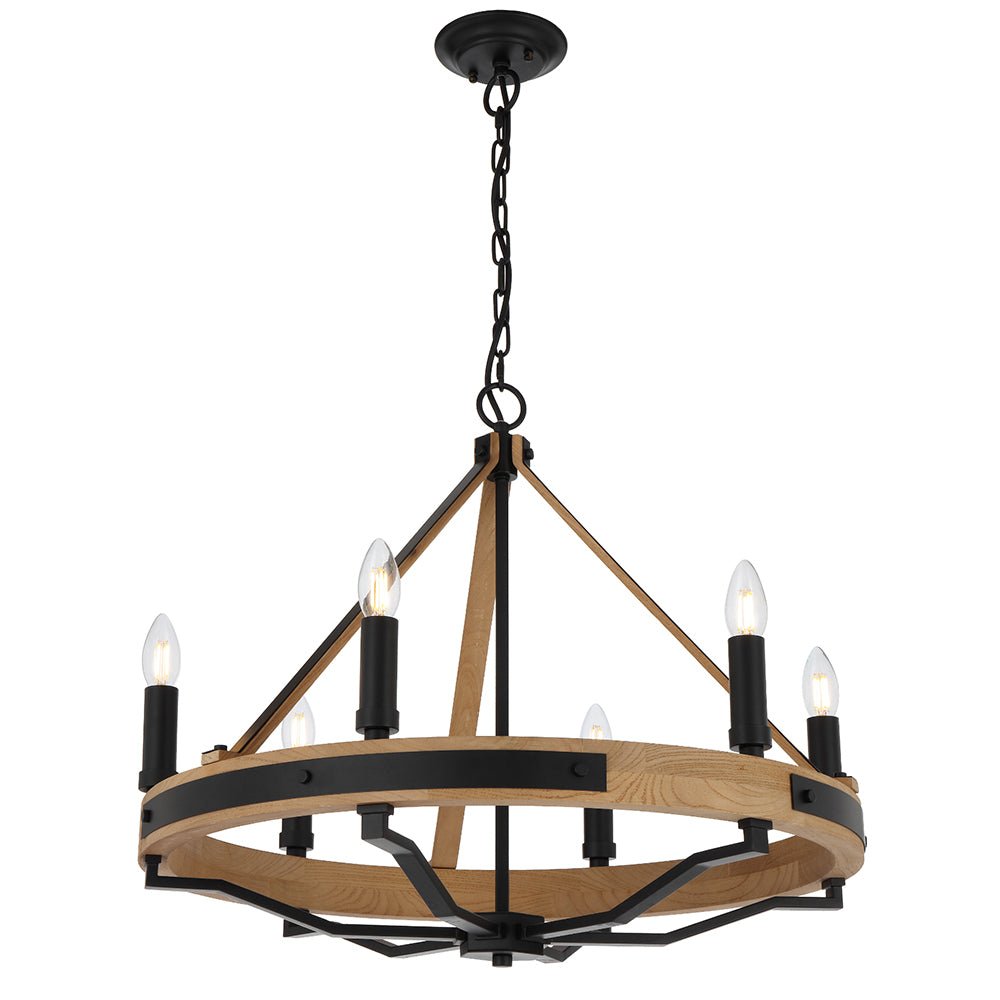 Darien 6 Light Pendant Matt Black - DARIEN PE6 - ASH - Mases LightingTelbix