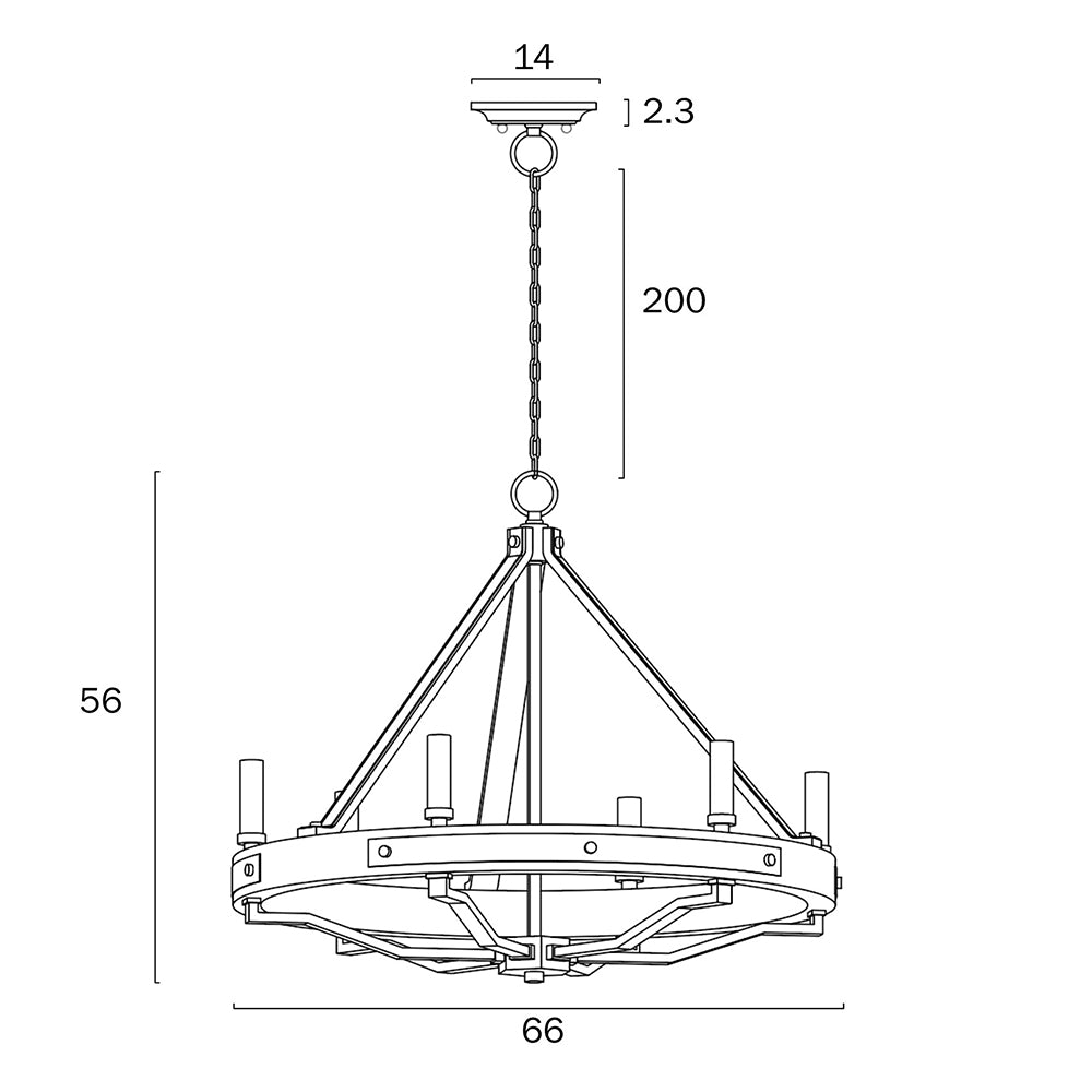 Darien 6 Light Pendant Matt Black - DARIEN PE6 - ASH - Mases LightingTelbix