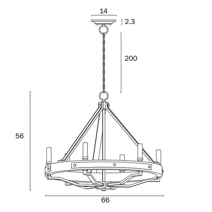 Darien 6 Light Pendant Matt Black - DARIEN PE6 - ASH - Mases LightingTelbix