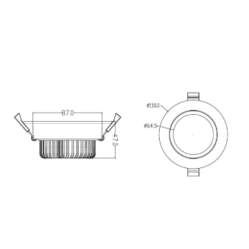 3A Recessed LED Downlight W110mm 15W TRI Colour - DL8695