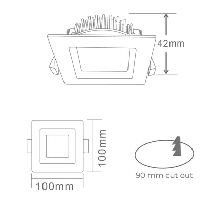 DL110E 13W Tri - Colour Dimmable Aluminium LED Downlight 90mm cut out - Mases LightingLighting Creations | Revolutionary Lighting Solutions