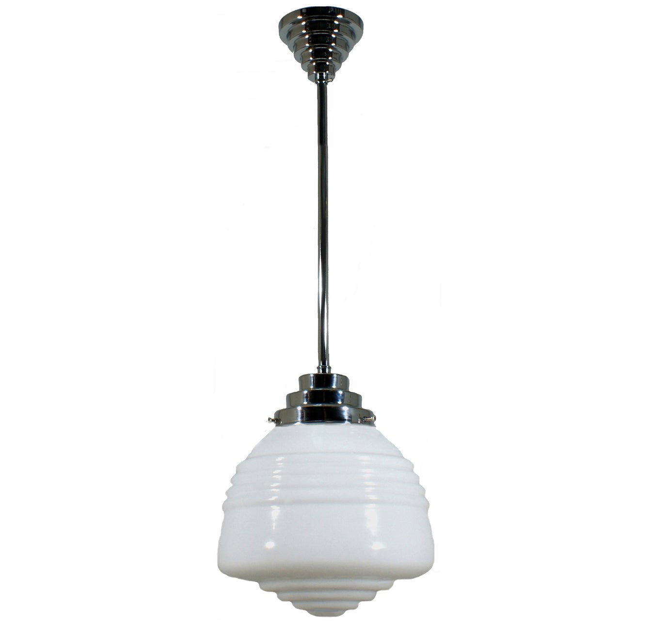 Domec 1 Light ROD Pendant Light - Black/Chrome/Polished Brass/Chrome Retro - Mases LightingLode Lighting
