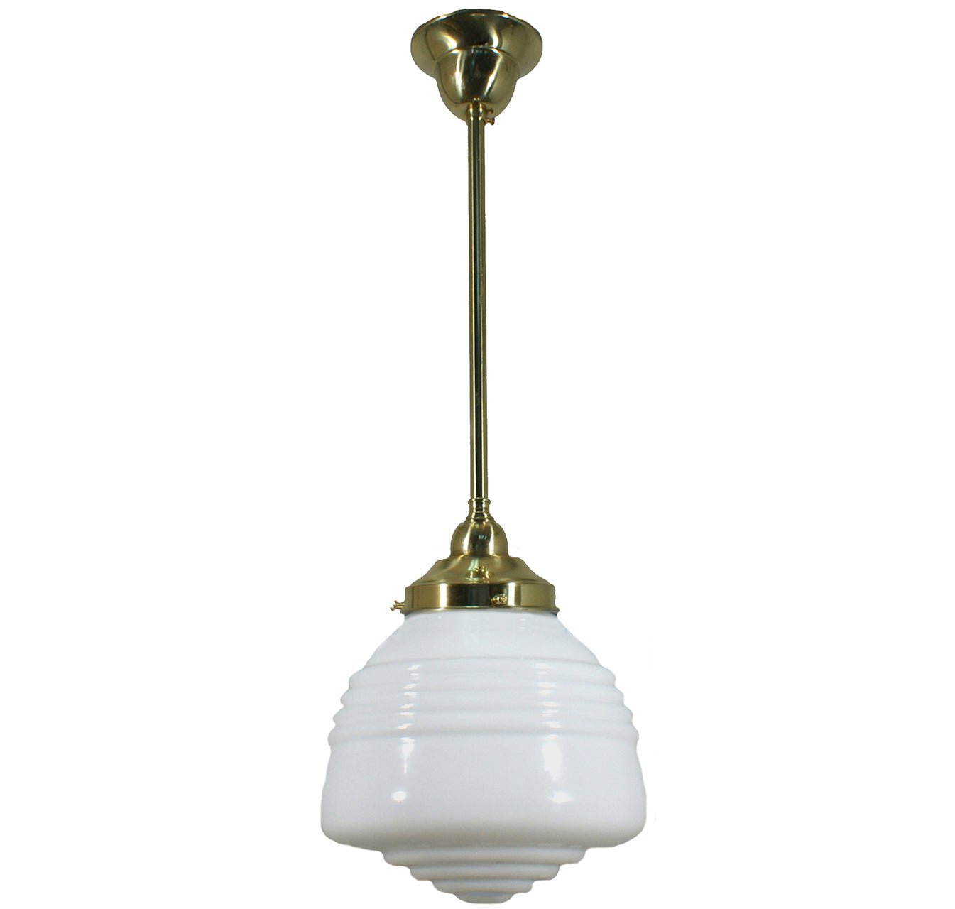 Domec 1 Light ROD Pendant Light - Black/Chrome/Polished Brass/Chrome Retro - Mases LightingLode Lighting