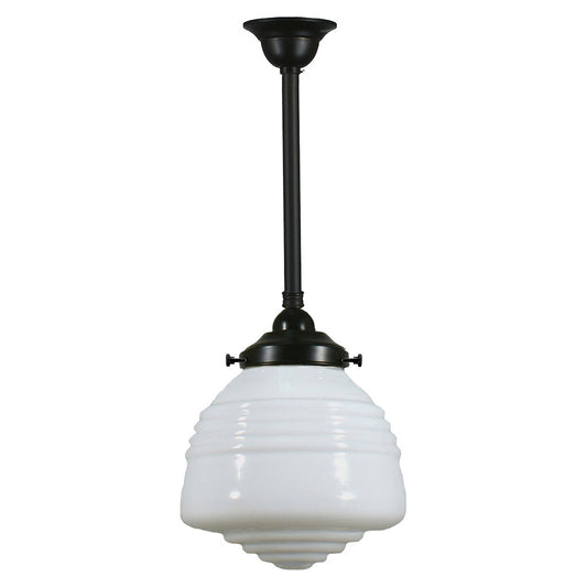 Domec 1 Light ROD Pendant Light - Black/Chrome/Polished Brass/Chrome Retro - Mases LightingLode Lighting