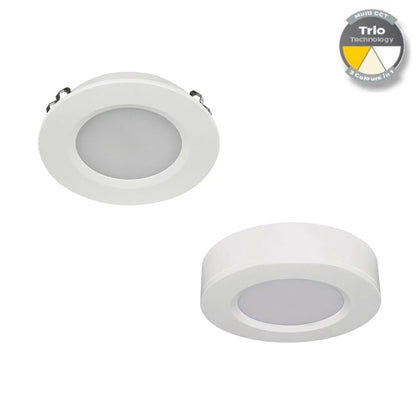 Domus ASTRA - TRIO - 3.6W 12V Tri - Colour Switchable Recessed/Surface Mounted LED Cabinet Light - DRIVER REQUIRED - Mases LightingDomus