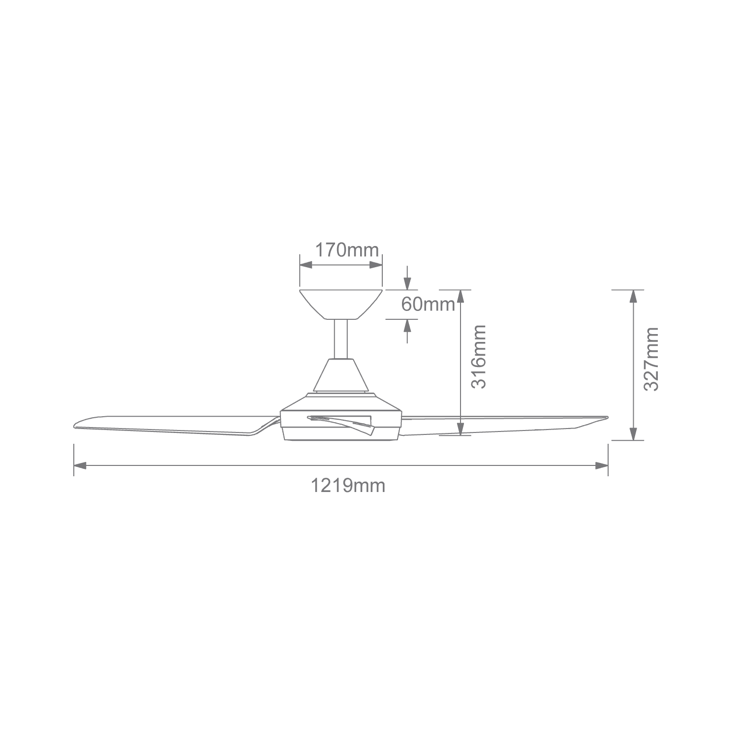 Domus Axis 48" Coastal Indoor/Outdoor Ceiling Fan with Remote & 18W Dimmable LED Light | White