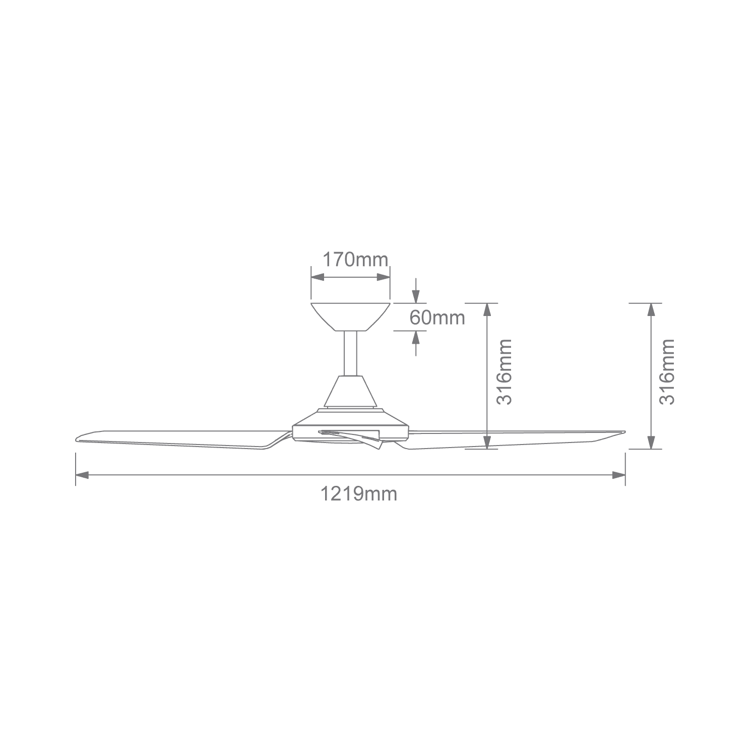 Domus Axis 48" Coastal Indoor/Outdoor Ceiling Fan with Remote | White or Black