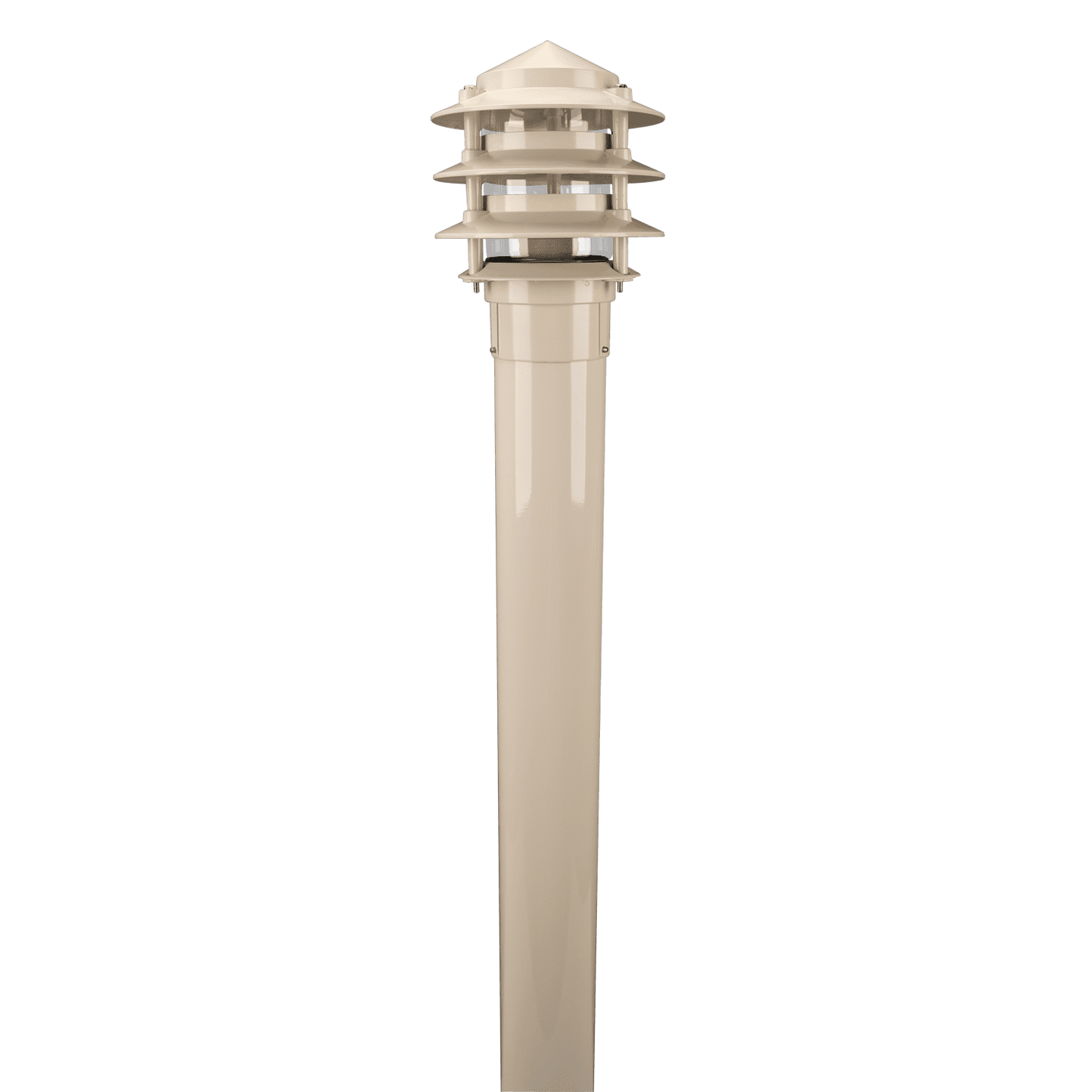 Domus BL-100 1M Kit - Conical Bollard Head & 1m Post - Beige, Black, Silver, Green or White - Mases LightingDomus Lighting