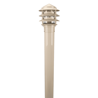 Domus BL-100 1M Kit - Conical Bollard Head & 1m Post - Beige, Black, Silver, Green or White - Mases LightingDomus Lighting