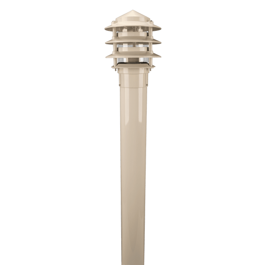 Domus BL-100 1M Kit - Conical Bollard Head & 1m Post - Beige, Black, Silver, Green or White - Mases LightingDomus Lighting
