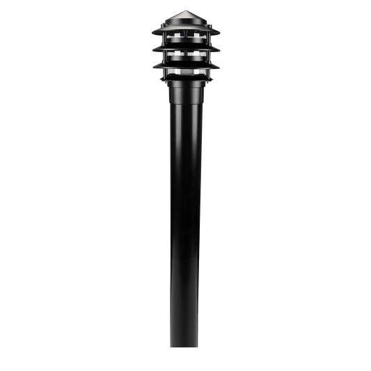 Domus BL-100 1M Kit - Conical Bollard Head & 1m Post - Beige, Black, Silver, Green or White - Mases LightingDomus Lighting