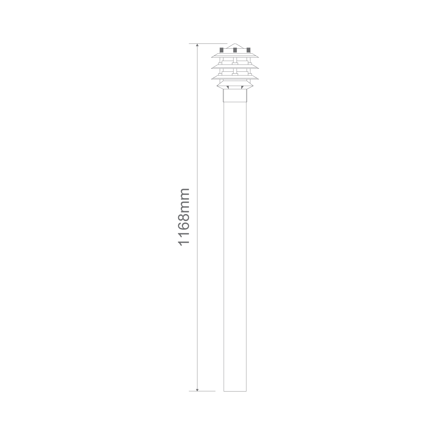 Domus BL-100 1M Kit - Conical Bollard Head & 1m Post - Beige, Black, Silver, Green or White - Mases LightingDomus Lighting