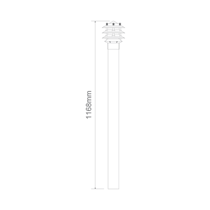 Domus BL-100 1M Kit - Conical Bollard Head & 1m Post - Beige, Black, Silver, Green or White - Mases LightingDomus Lighting
