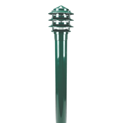 Domus BL-100 1M Kit - Conical Bollard Head & 1m Post - Beige, Black, Silver, Green or White - Mases LightingDomus Lighting